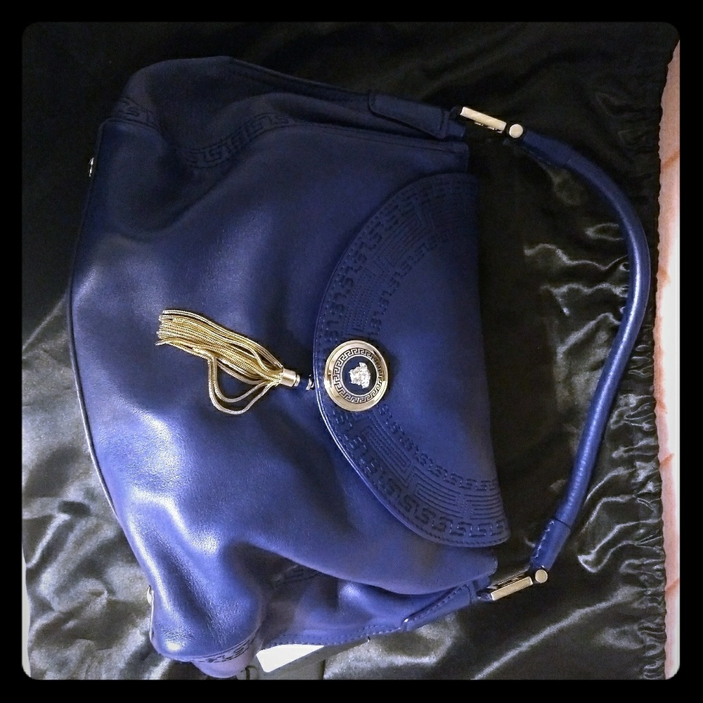 Versace royal blue top handle